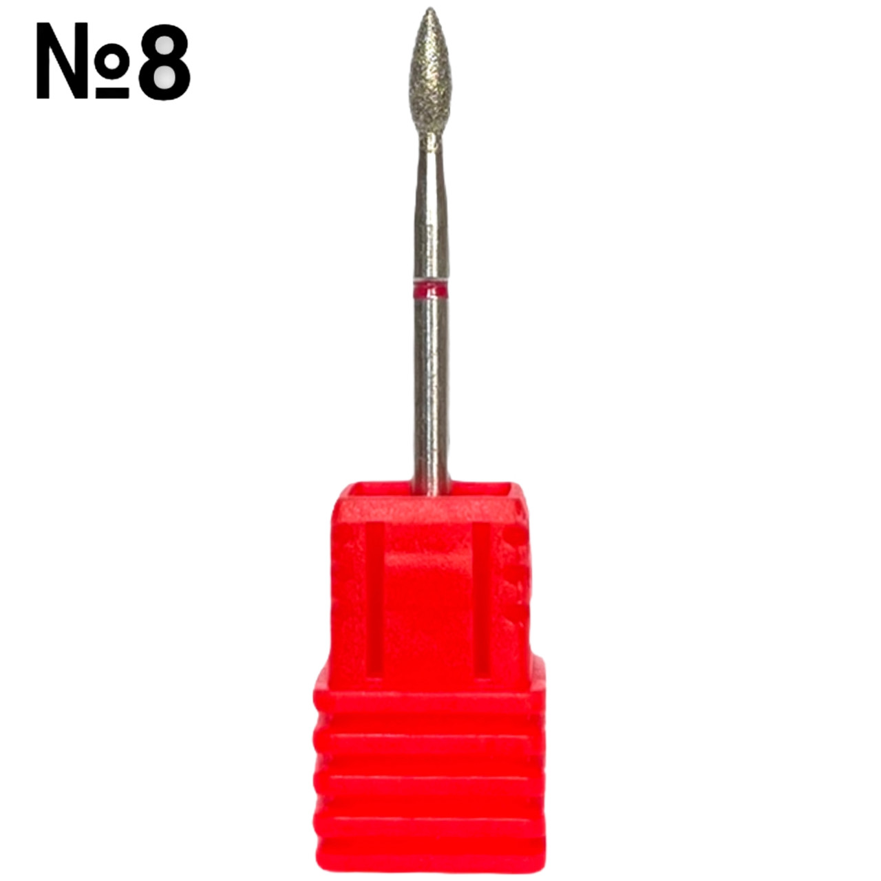 Насадка-фреза з алмазним напиленням для манікюру і педикюру Червоний №8, фото 1