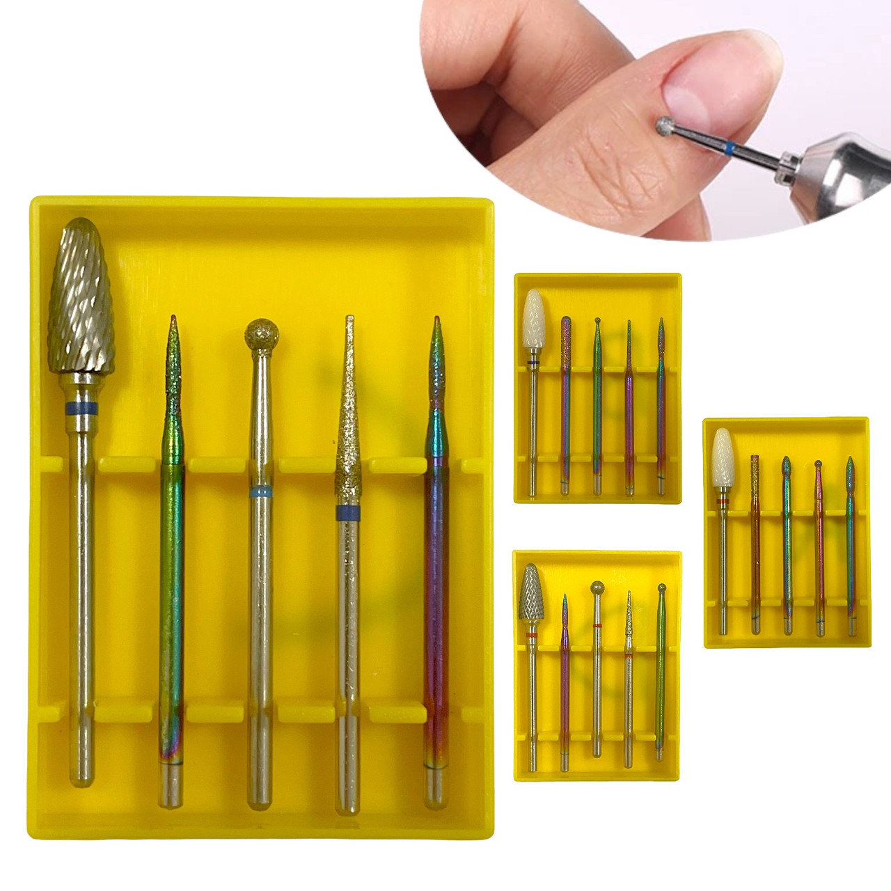 Стартовий набір фрез/набір насадок "Хамелеон" 5 в 1, червона насечка А, фото 1