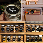 Набір наклейок на баночки для спецій 4см, 20шт, Чорні / Етикетки на банки для сипучих / Наклейки для приправ, фото 2