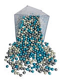 Посипка (рисові кульки) Блакитні-білі срібло (5 мм) 50 г
