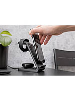 Бездротовий зарядний пристрій 15W, 3 в 1, підставка для телефону