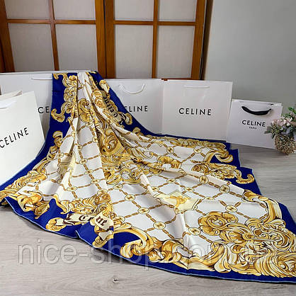 Хустка Celine шовкова з ручною підшивкою, фото 5
