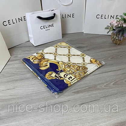Хустка Celine шовкова з ручною підшивкою, фото 6