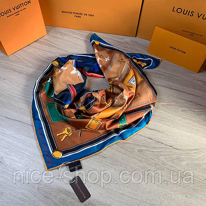 Хустка Louis Vuitton шовкова з ручною підшивкою, фото 4
