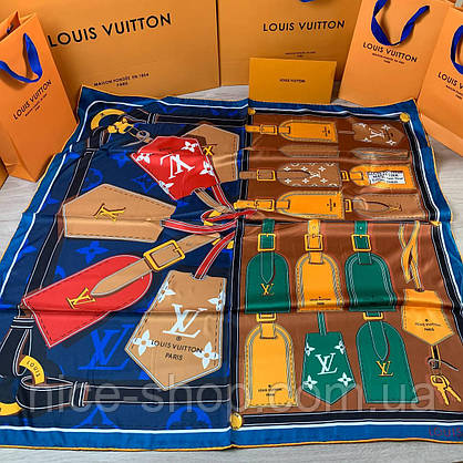 Хустка Louis Vuitton шовкова з ручною підшивкою, фото 5