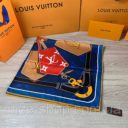 Хустка Louis Vuitton шовкова з ручною підшивкою, фото 6
