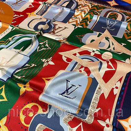 Хустка Louis Vuitton шовкова з ручною підшивкою, фото 3