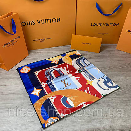 Хустка Louis Vuitton шовкова з ручною підшивкою, фото 5
