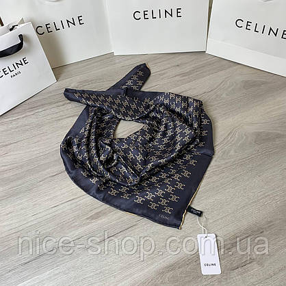 Хустка Celine шовкова з ручною підшивкою, фото 5