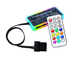 FAN hub (контролер) для вентиляторів TRY на 10 портів 5V/12V c підсвічуванням + пульт чорний новий
