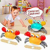 Іграшка для повзання музичний краб для малюків зі світловою музикою Дитяча іграшка, що біжить краб