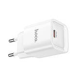 Мережевий Зарядний Пристрій Hoco C146A 1USB-C PD/QC 20W Колір Бiлий, фото 6