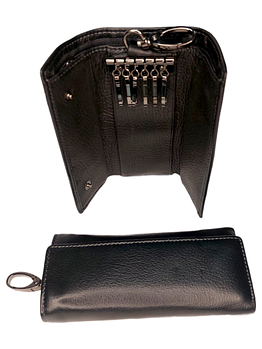 Ключниця із м'якої натуральної шкіри 205B Black.Купити чоловічі гаманці оптом и в розницу в Украине.