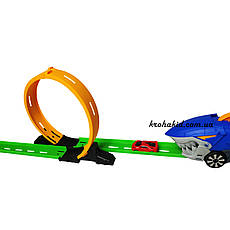 Автотрек запус Акула Hot Wheels Хот Вілс парковка трек запускач 3 машинки, фото 4