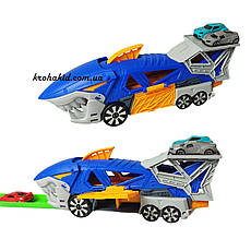 Автотрек запус Акула Hot Wheels Хот Вілс парковка трек запускач 3 машинки, фото 5