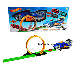 Автотрек запус Акула Hot Wheels Хот Вілс парковка трек запускач 3 машинки, фото 1