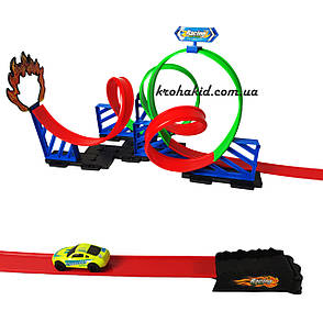 Автотрек Hot Wheels Хот Вілс парковка трек запускач з машинкою з інерцією, фото 3