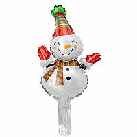 Фольгована міні-куля "Сніговик з шарфиком" 23х44 см (Китай)