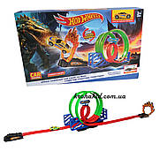 Автотрек Hot Wheels Хот Вілс парковка трек запускач з машинкою з інерцією