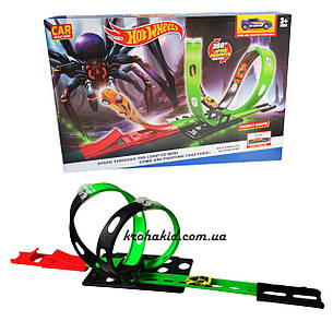 Автотрек Hot Wheels Хот Вілс парковка трек запускач з машинкою з інерцією, фото 1
