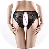 Мереживні трусики з відкритим доступом, еротичні жіночі трусики L, фото 4