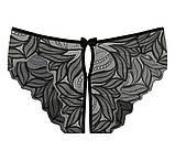 Мереживні трусики з відкритим доступом, еротичні жіночі трусики L, фото 5