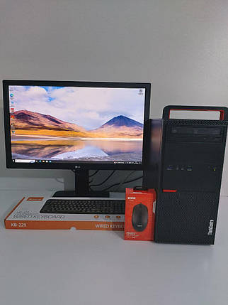 Б/в ПК+Монітор Lenovo M800 MT| i3-6100| 16GB RAM| 120GB SSD+500GB HDD| GTX 550 Ti 2GB+LG 24MB35PM-B 24" 1920x1080, фото 1