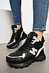Кросівки жіночі зимові чорного кольору на шнурівці 193910T Безкоштовна доставка, фото 2