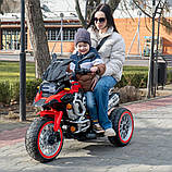 Дитячий електро мотоцикл триколісний на акумуляторі Bambi M 5074 для дітей 3-8 років Синій, фото 9