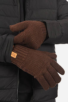 Рукавички чоловічі акрилові утеплені коричневого кольору р.9,5 193712M
