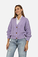 Жіночий кардиган колір бузковий ЦБ-00262649