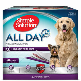 Пелюшки Simple Solution ALL DAY PREMIUM DOG PADS лаванда 58x60см, 50 шт.