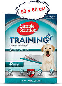 Пелюшки для собак SIMPLE SOLUTION Training premium dog pads 58x60см, 50 шт.