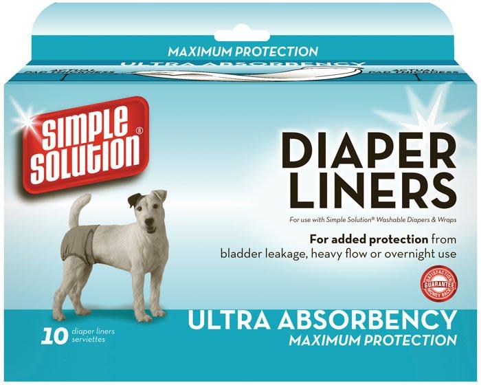 Гігієнічні прокладки для собак SIMPLE SOLUTION Disposable Diaper Liner-Heavy Flow ULTRA 10шт.