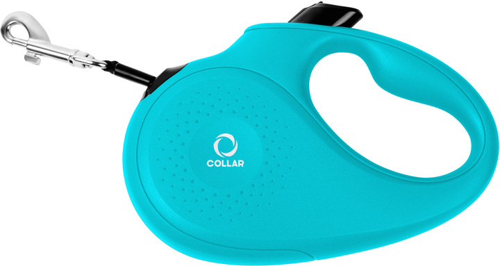 Повідець-рулетка Collar М для собак до 25 кг, 5 м, стрічка Блакитний, фото 1