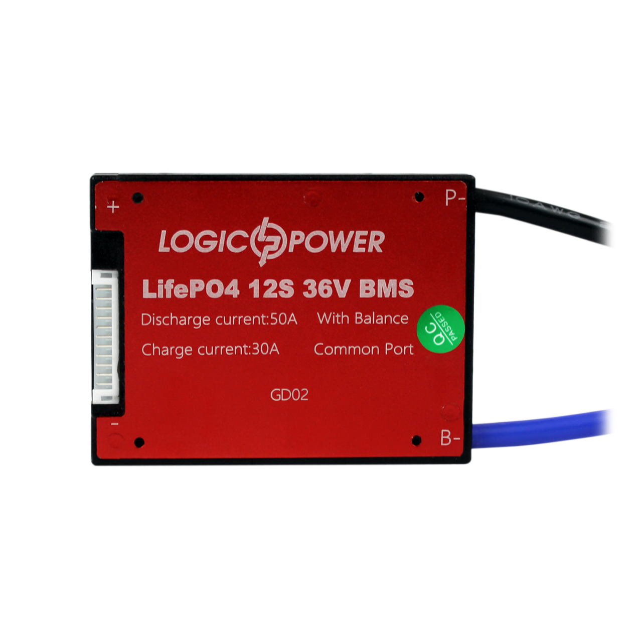 BMS плата LiFePO4 36V 12S 50A захист від перезаряду балансування 12 каналів 8х6.1х1.6 см, фото 1