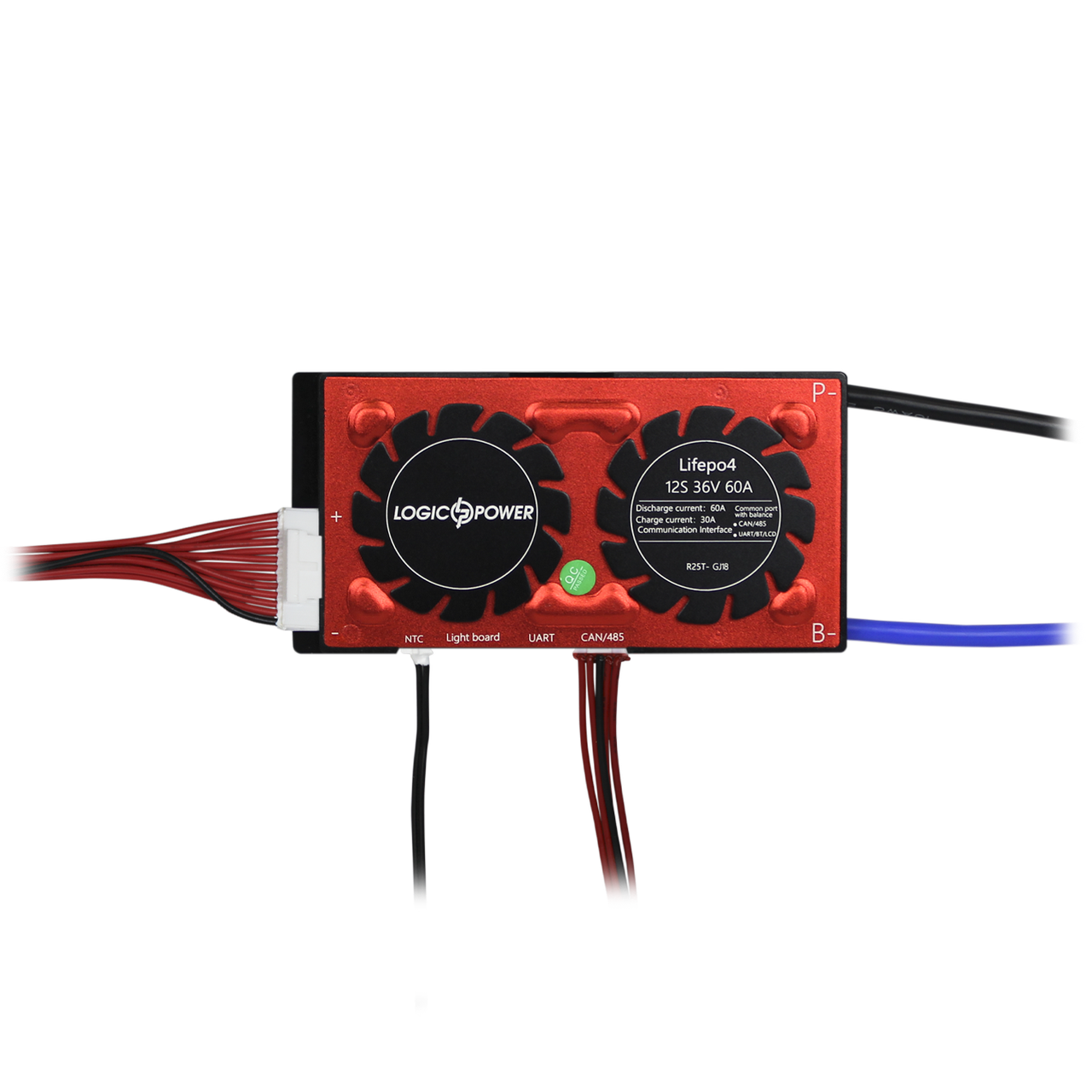 Плата Smart BMS LiFePO4 36V 12S 60A 30A UART RS485 CAN захист батареї балансування 12 каналів, фото 1