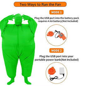 Надувний костюм Зелений Хромакей, Косплей, Костюм зелений. Надувний