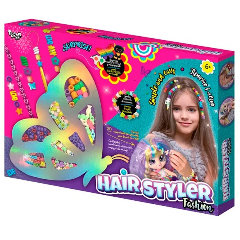 Креативна творчість Danko-Toys Набір для створення прикрас "Hair Styler.Fashion". Метелик (HS-01-03)