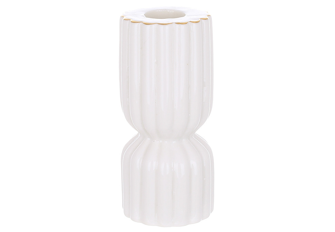 Підсвічник (4 шт.) керамічний фігурний (свічка 22 мм), D5.5*12см, колір — білий, фото 1