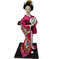 Лялька японська "Гейша з віялом" 30 см червона (C5772)