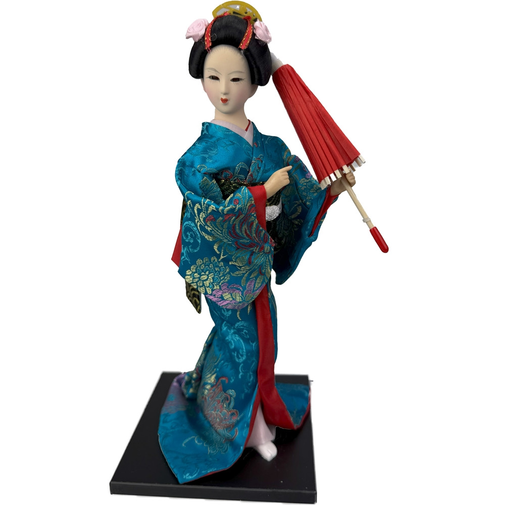 Лялька японська "Гейша з парасолькою" 30 см синя (C5776)