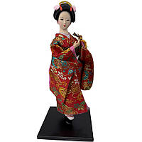 Лялька японська "Гейша з віялом" 30 см червона (C5780)