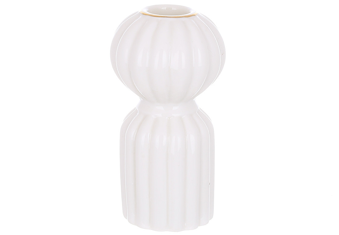 Підсвічник (4 шт.) керамічний фігурний (свічка 22 мм), D6.5*12см, колір — білий, фото 1