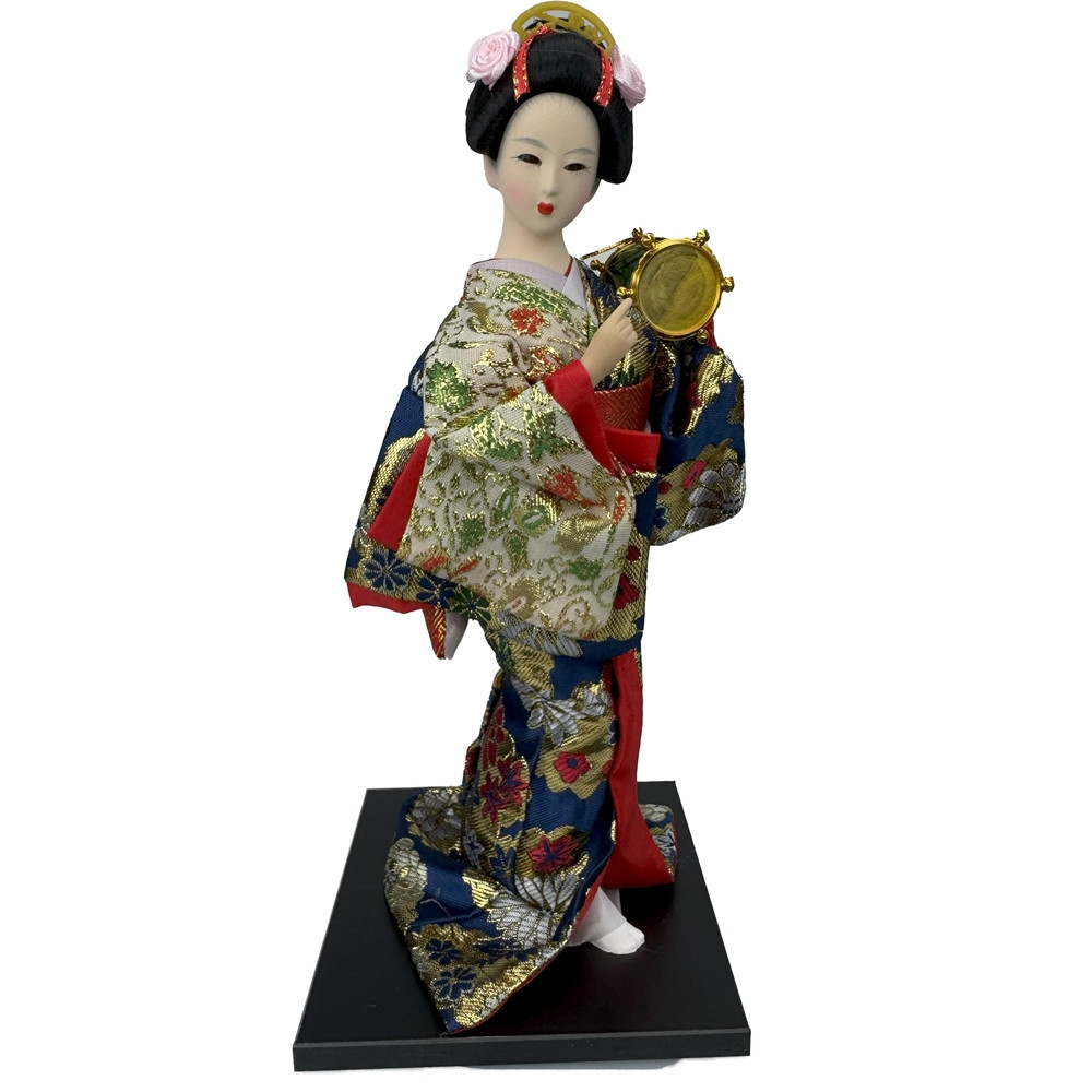 Лялька японська "Гейша з барабаном" 30 см жовта (C5782)