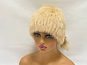 Жіноча шапка з хутра кролика "Парик", фото 5