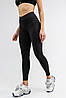 Утеплені утягуючі лосини у рубчик пуш-ап TOTALFIT TY4-TTR10 з високим корсетним поясом (розміри: XXL-4XL) чорні, фото 3