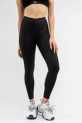 Утеплені утягуючі лосини у рубчик пуш-ап TOTALFIT TY4-TTR10 з високим корсетним поясом (розміри: XXL-4XL) чорні