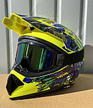Мотошолом дитячий крос-ендуро (від 4 років XS 49-53см) 0212 + Окуляри в ПОДАРУНОК, фото 2