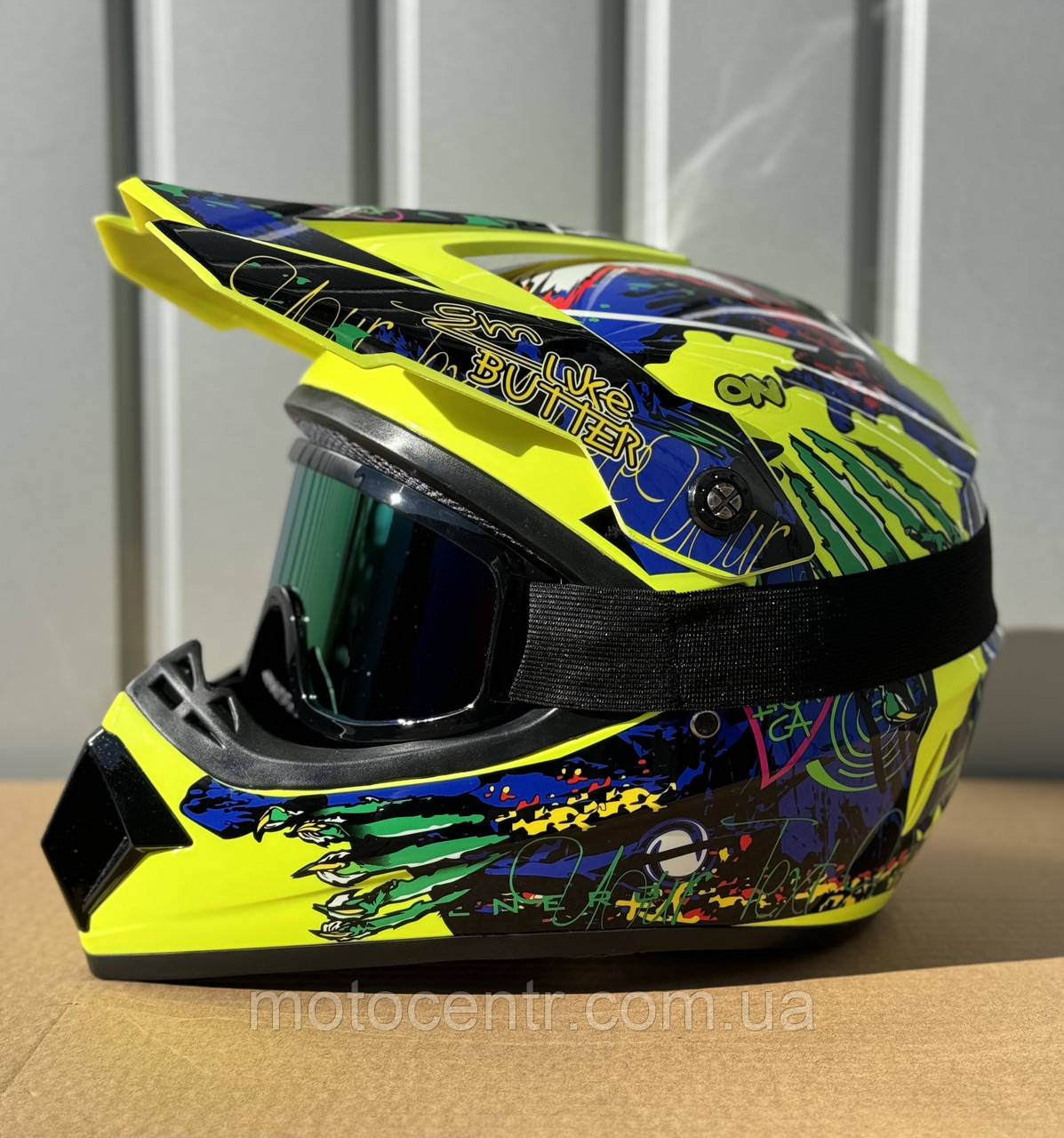 Мотошолом дитячий крос-ендуро (від 4 років XS 49-53см) 0212 + Окуляри в ПОДАРУНОК, фото 1